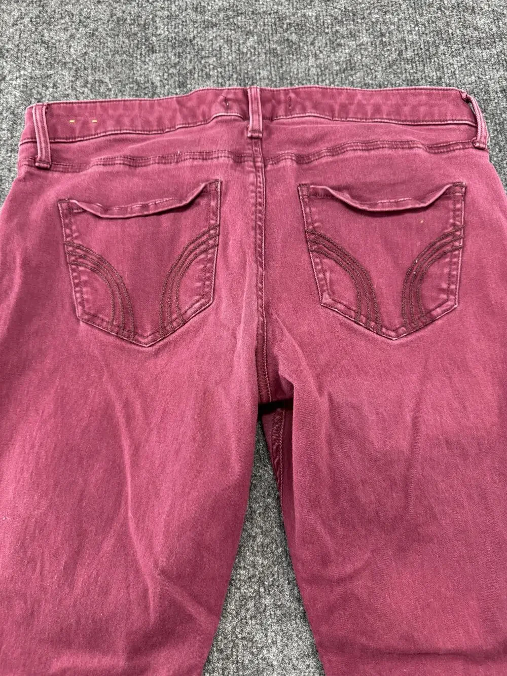 Hollister Jeans Juniors 7 Pink Slim Skinny Stretch Zipper Pocket Denim Pants